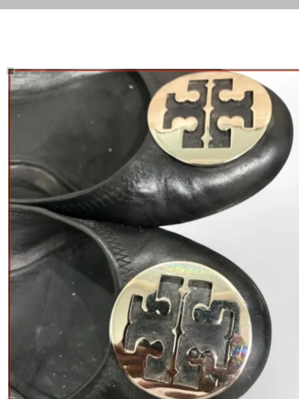 Tory Burch Women's Black leather Ballet flats shoes size 8.5